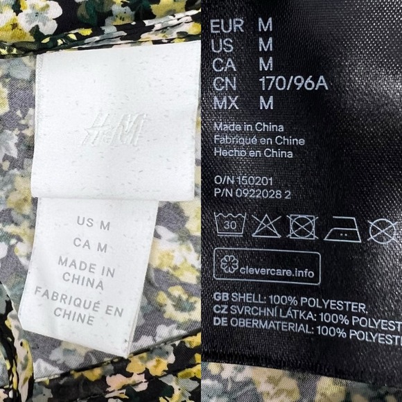 H&M Dress (M) Mini Balloon Sleeve Floral Keyhole-Back - Picture 6 of 11